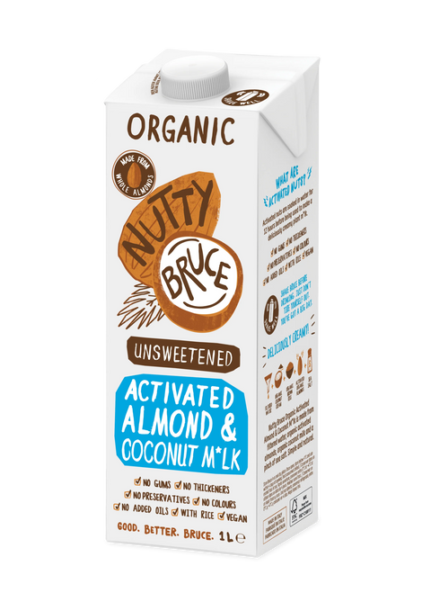 Nutty Bruce-Organic Unsweetened Almond & Coconut Milk_45 angle Front view photo Buy on NOSH Direct Hong Kong