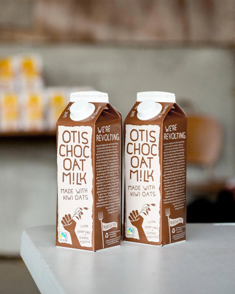OTIS Oat Milk - Chocolate Milk - lifestyle photo - buy on NOSH Direct