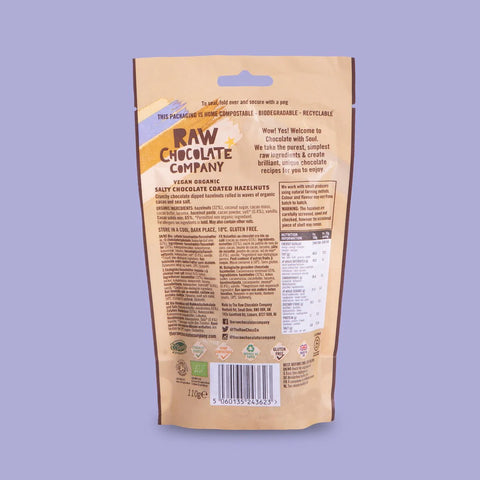 Raw Chocolate Company - Salty Chocolate Hazelnut Almonds - Sharing Bag 110g