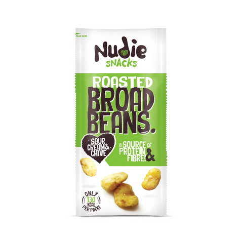 Buy Nudie Snacks on NOSH Direct - Sour Cream & Chive Flavoured Roasted Broad Beans
