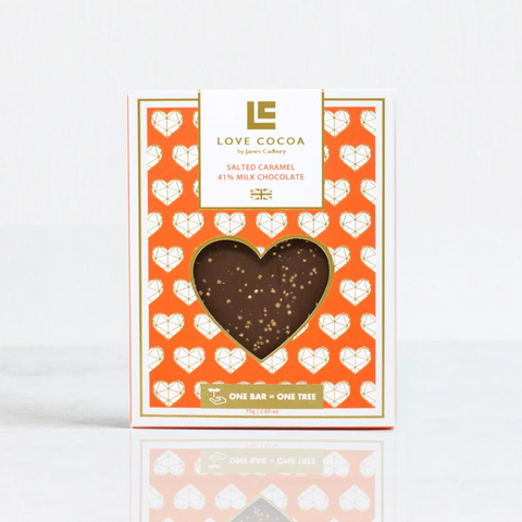 Buy Love Cocoa on NOSH Direct - Salted Caramel Heart Edition Milk Chocolate
